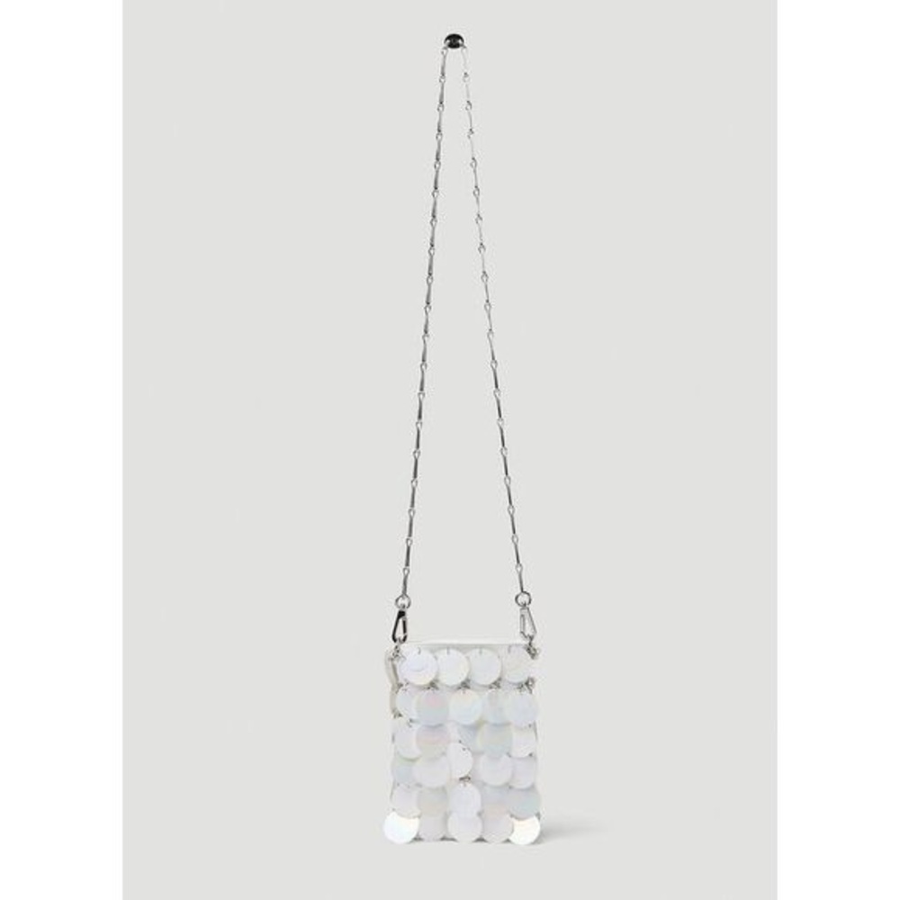 Paco Rabanne Sparkle Discs Mini Bag in White - Picture 3 of 15